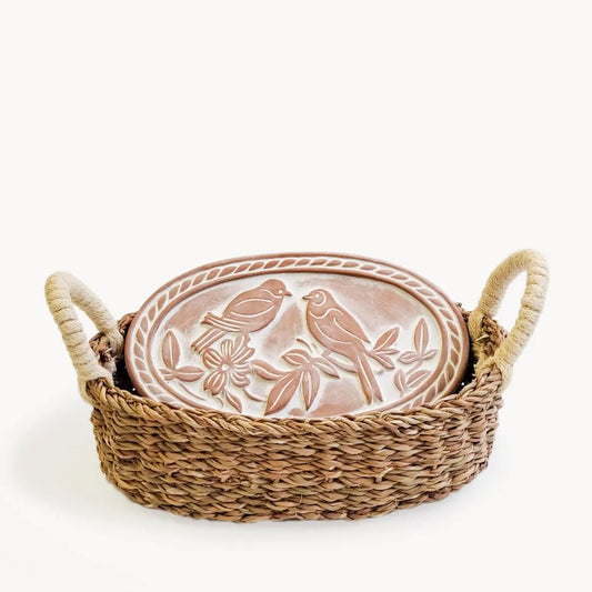 Bread Warmer & Basket - Lovebirds Oval KORISSA