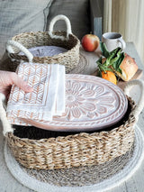 Bread Warmer & Basket Gift Set + Tea Towel (Flower) KORISSA