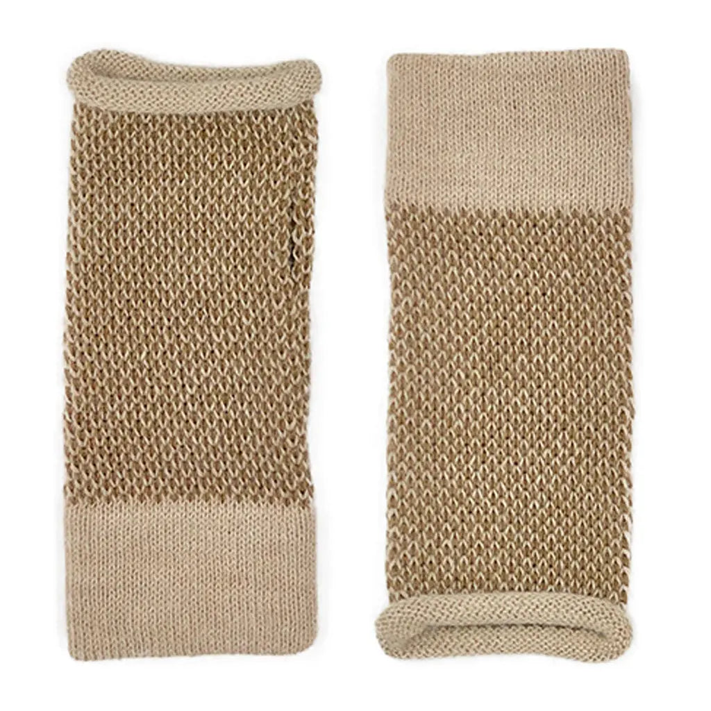 Camel Interwoven Alpaca Gloves | Ethical Style SLATE + SALT