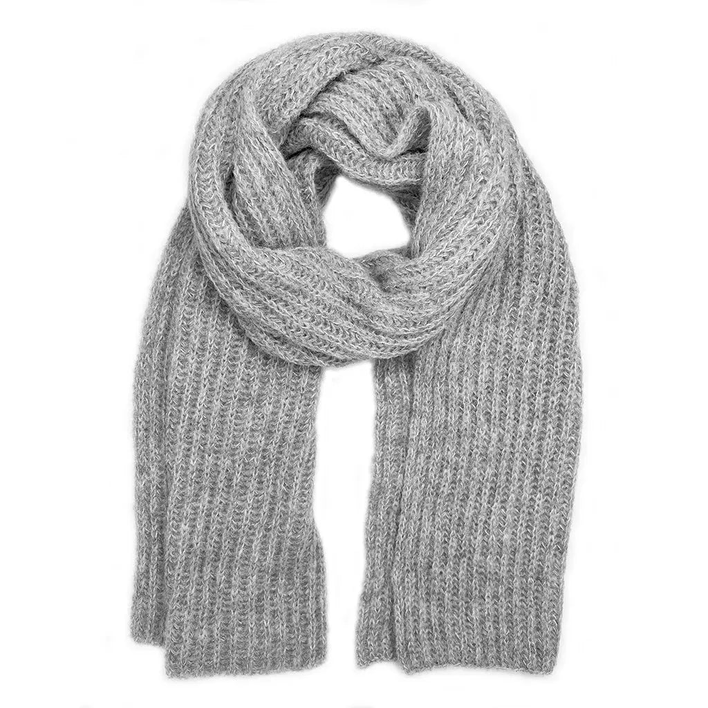 Chunky Gray Knit Alpaca Scarf | Ethical Style SLATE + SALT