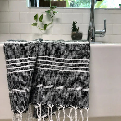 Classic Turkish Hand Towel | 100% Natural Fibers SLATE + SALT