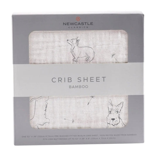 Crib Sheet | Bamboo Muslin - Corgi Newcastle Classics