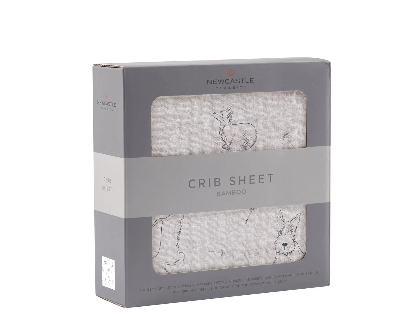 Crib Sheet | Bamboo Muslin - Corgi Newcastle Classics