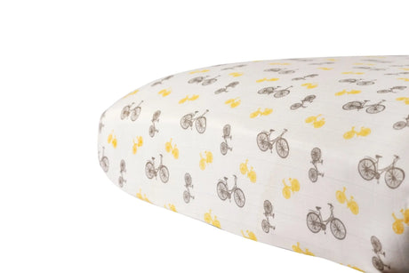Crib Sheet | Bamboo Muslin - Vintage Bicycle Newcastle Classics