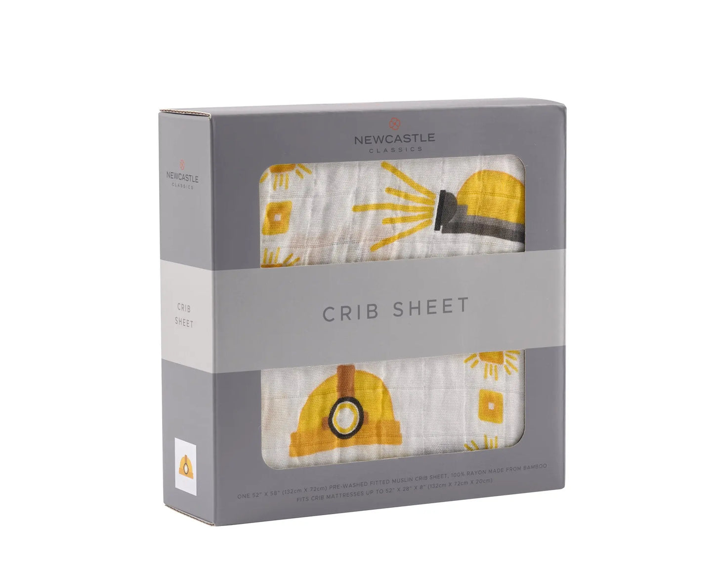 Crib Sheet | Bamboo Muslin - Yellow Hard Hat Newcastle Classics