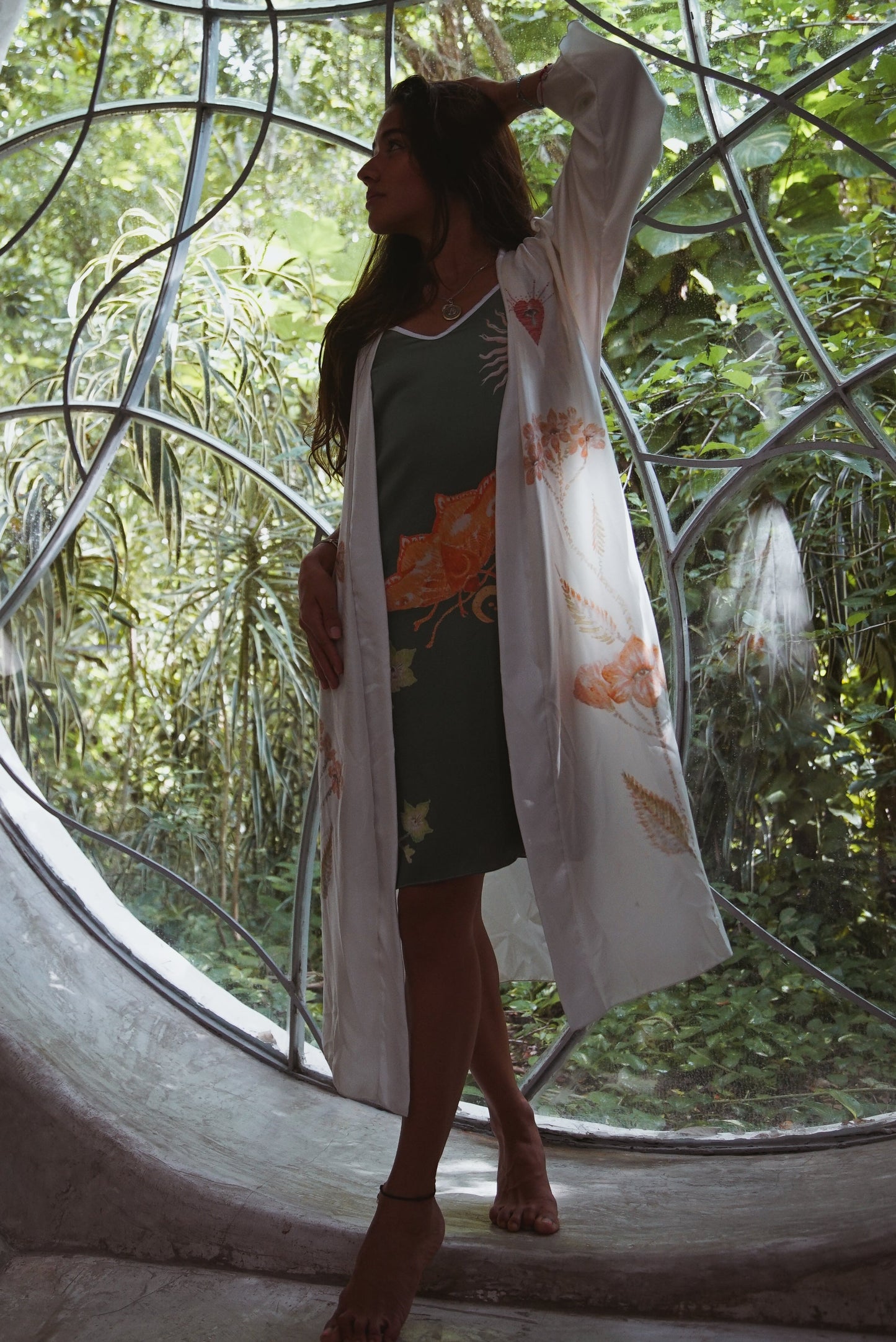 The Royal Silk Robe in Azulik Flowers-5