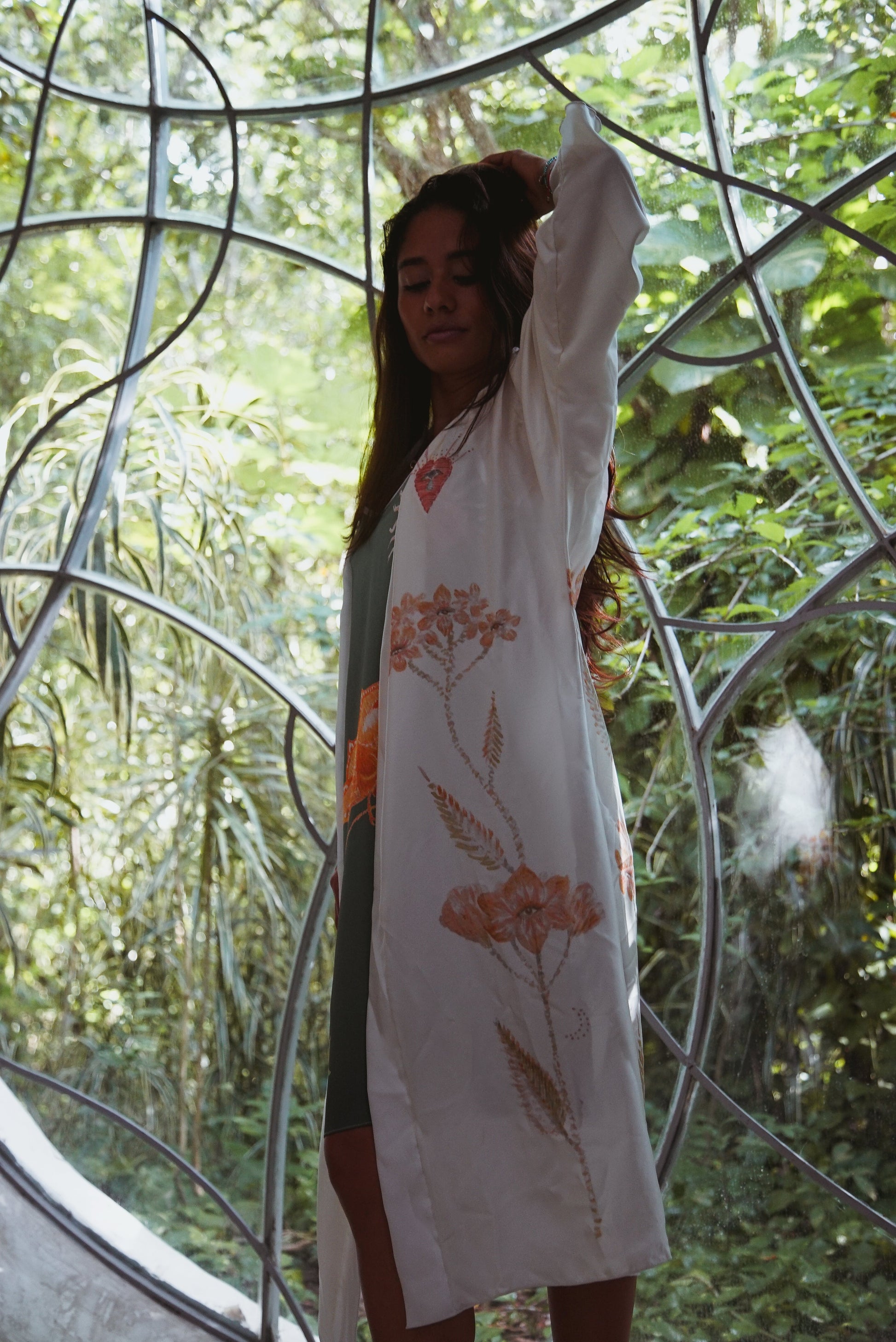 The Royal Silk Robe in Azulik Flowers-6