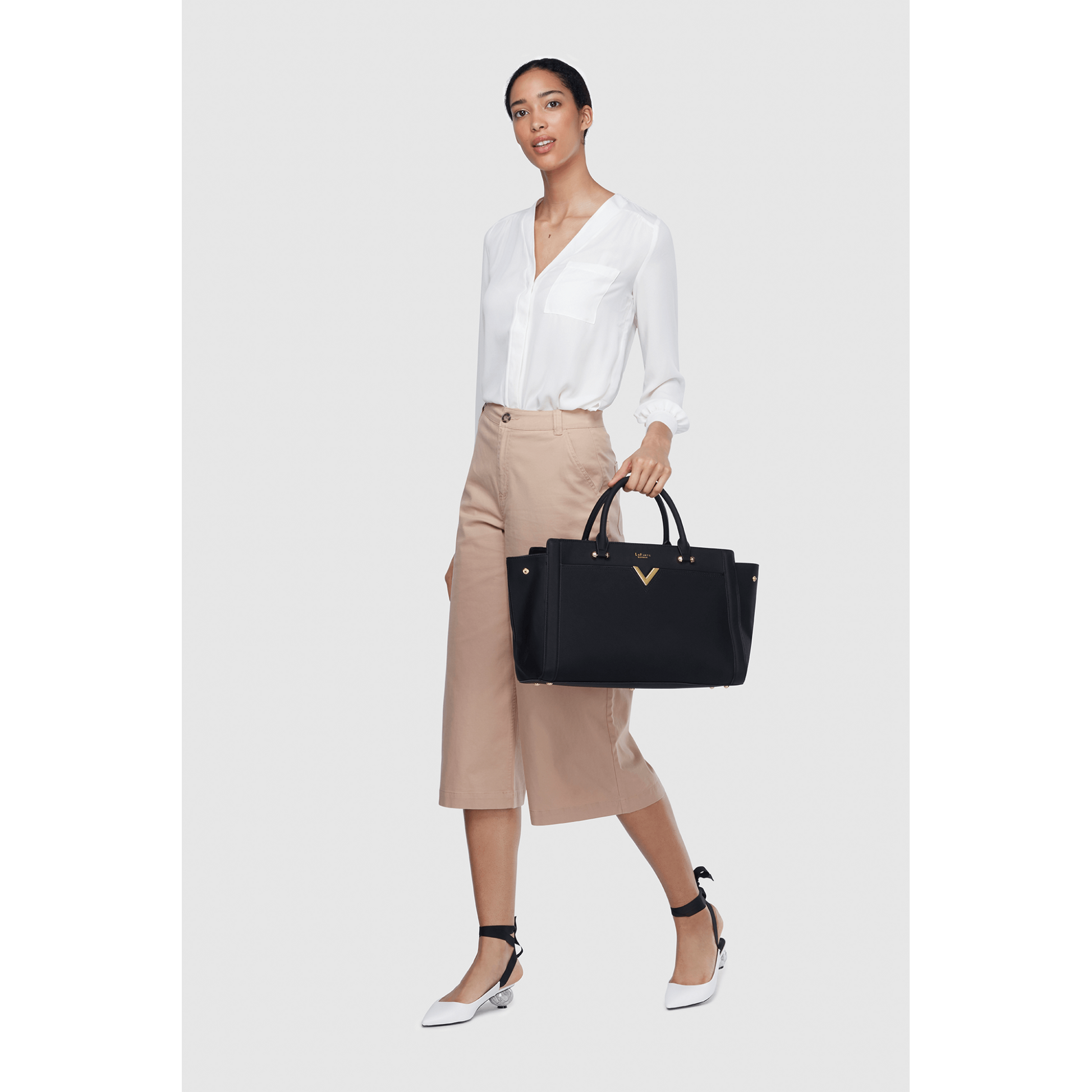 Black Laptop Handbag | Vegan Leather-1