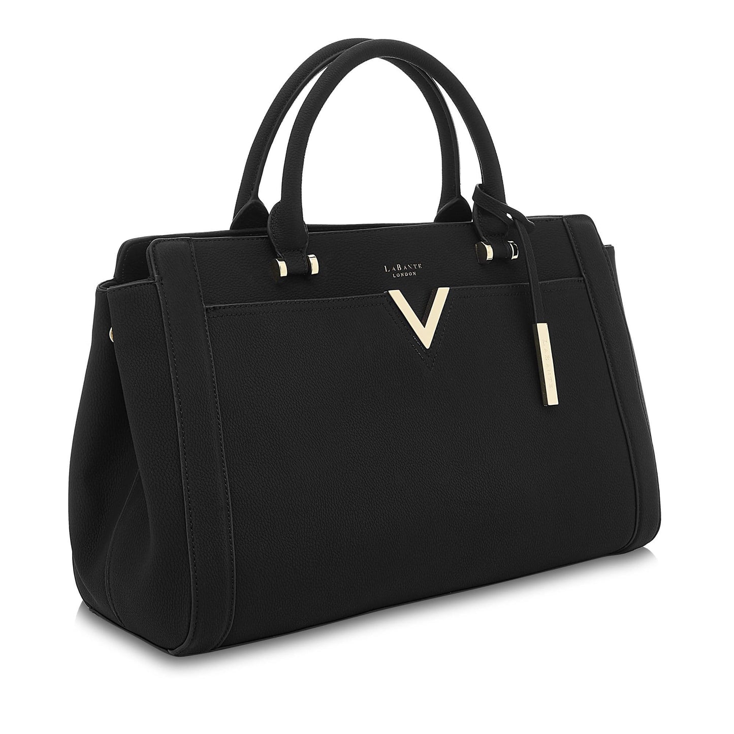 Black Laptop Handbag | Vegan Leather-2