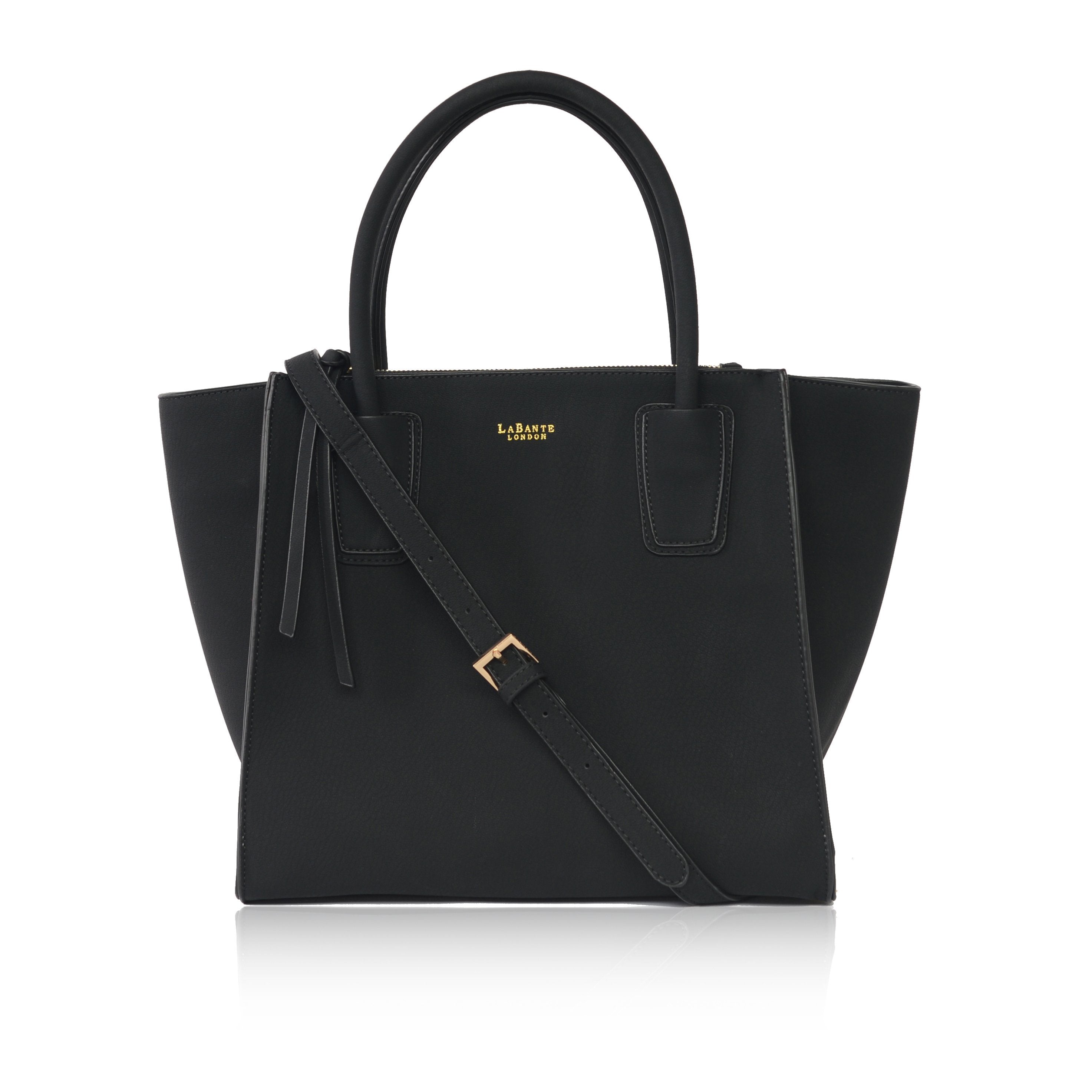 Black chain front hotsell winged tote bag