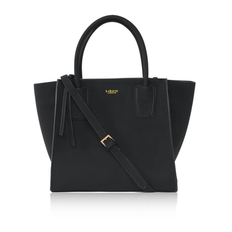 Black Demi Winged Tote Bag | Vegan Leather-0