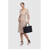 Grey Demi Winged Bag | Vegan Leather-1