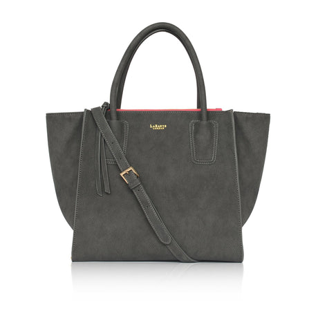 Grey Demi Winged Bag | Vegan Leather-0