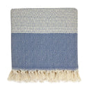 Diamond Stripe Turkish Throw | 100% Natural Fibers SLATE + SALT