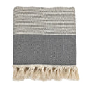 Diamond Stripe Turkish Throw | 100% Natural Fibers SLATE + SALT