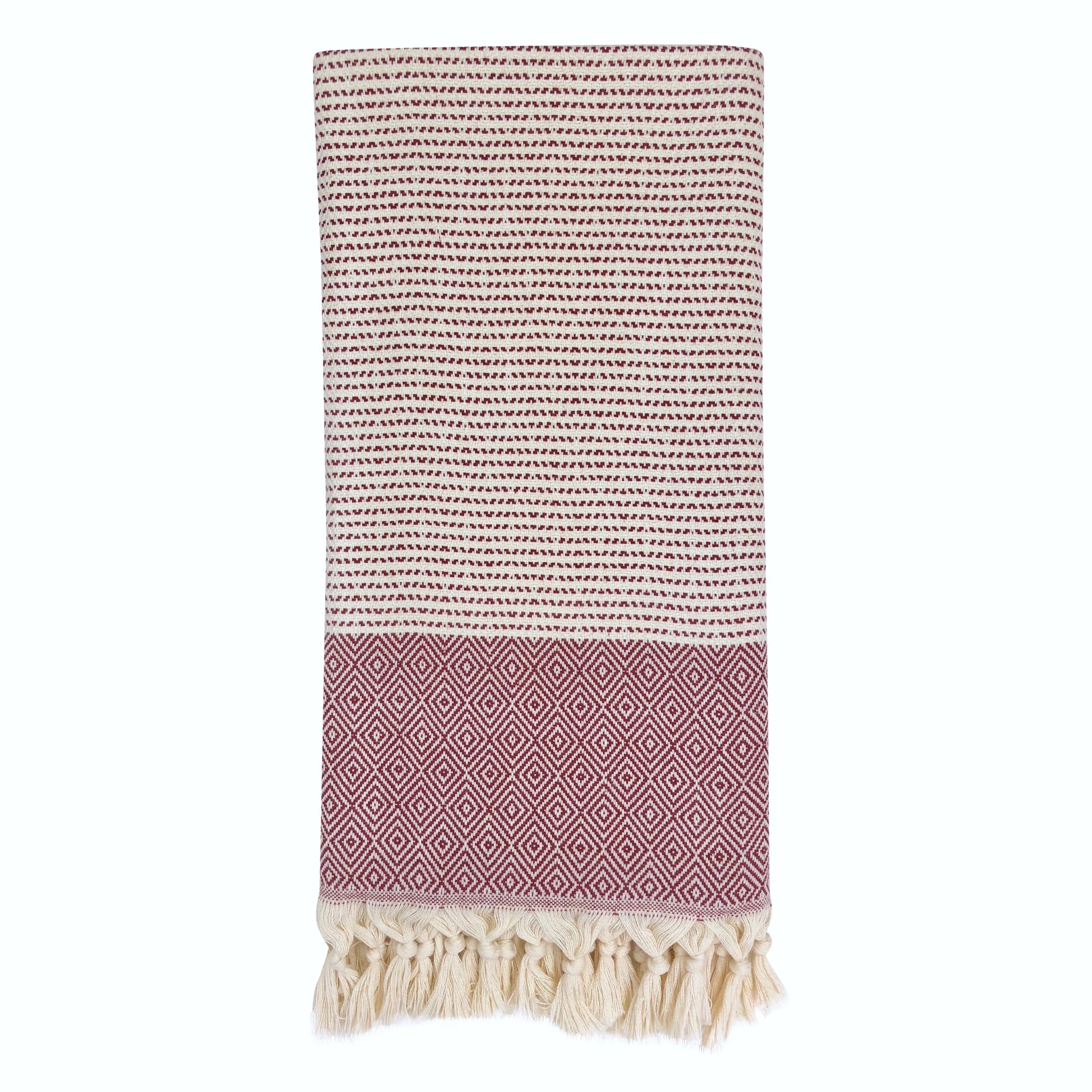 Diamond Stripe Turkish Towel | 100% Natural Fibers SLATE + SALT