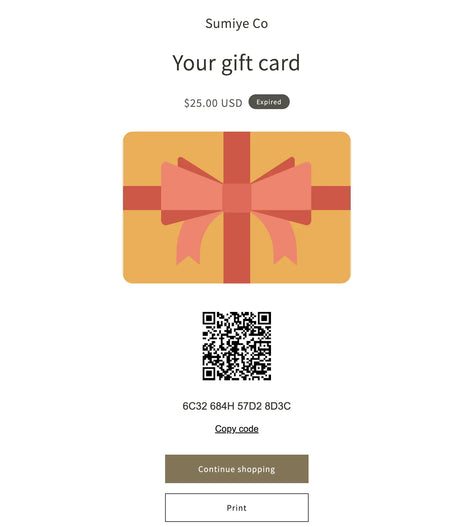 Digital Gift Card | Sumiye Co - Ethical Boutique Sumiye Co