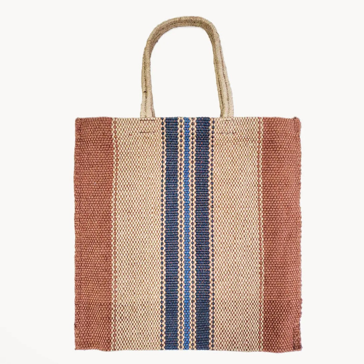 Dora Jute Tote Bag - Multi Light Brown | Artisan Handmade KORISSA