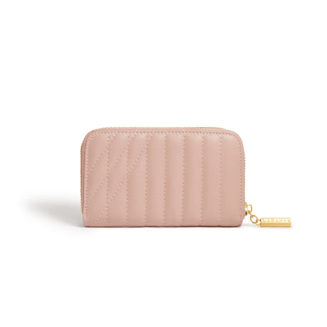 Pink Zip Around Wallet | Vegan Leather-2