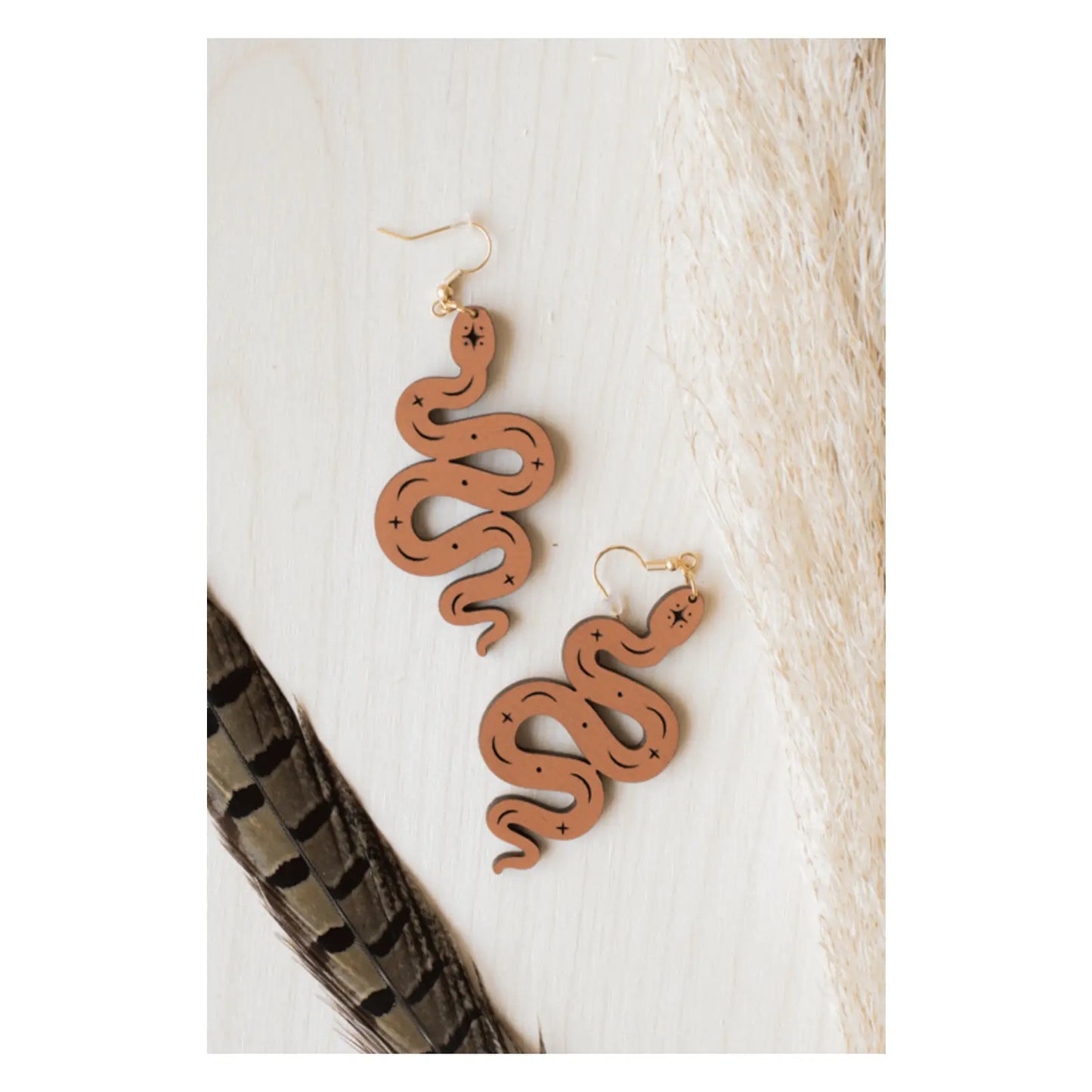 Earrings | 'Terracotta Boho Snake' Handmade Jewelry Honest Outlaws