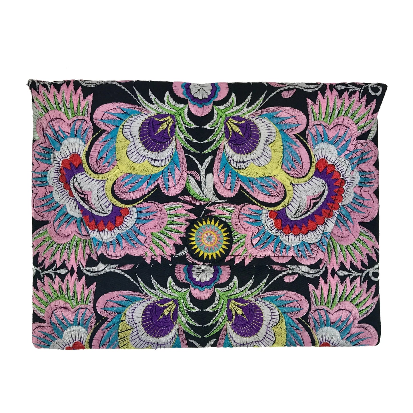 Embroidered Flower Clutch Hmong Tribe