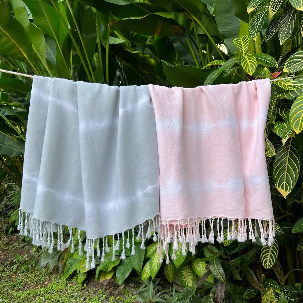 Gray Tie Dye Turkish Towel | 100% Natural Fibers SLATE + SALT