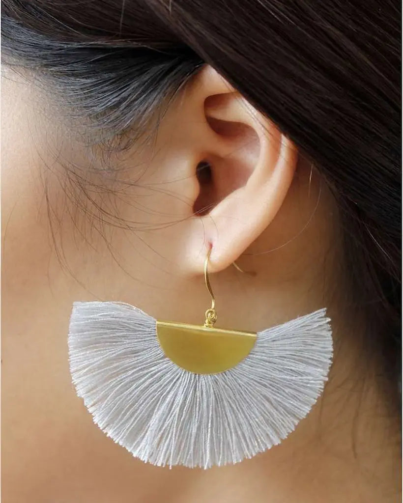 Half Moon Fan Earrings Hmong Tribe