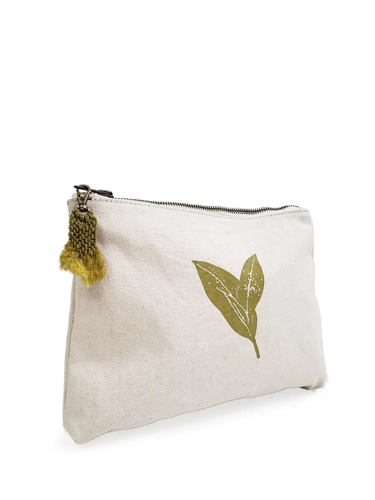 Hand Screen Printed Cotton Canvas Pouch - Nature KORISSA