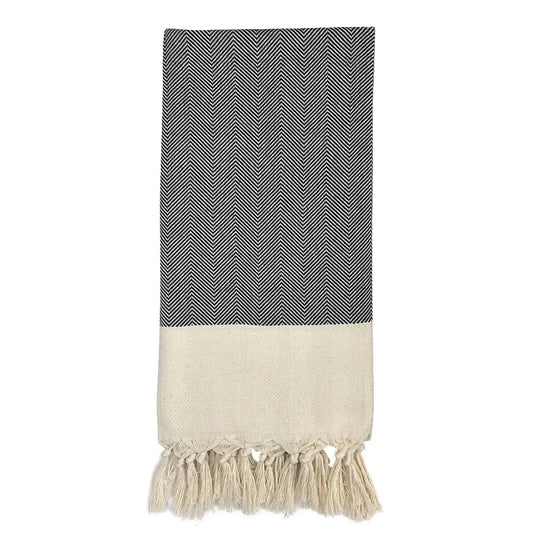 Herringbone Turkish Towel | 100% Natural Fibers SLATE + SALT