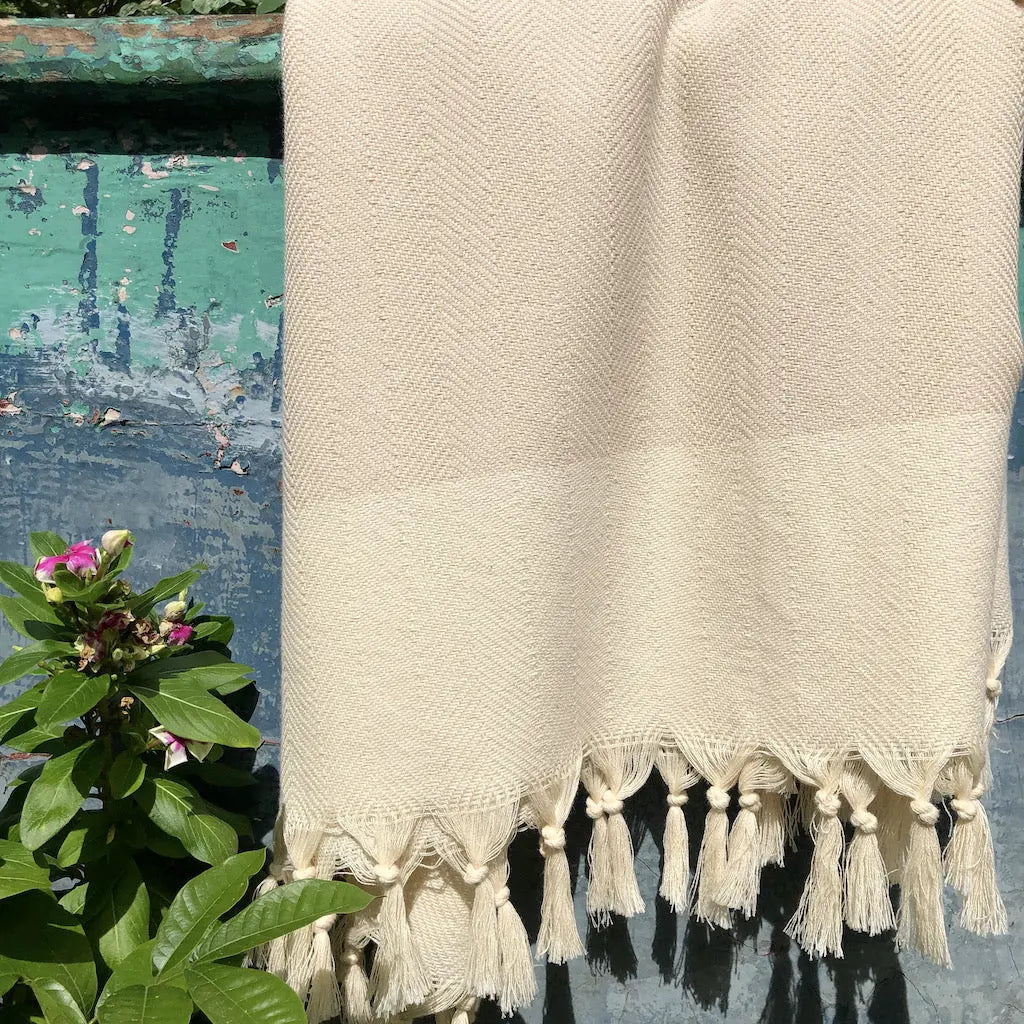 Herringbone Turkish Towel | 100% Natural Fibers SLATE + SALT