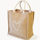 Jute Canvas Market Bag - Love KORISSA