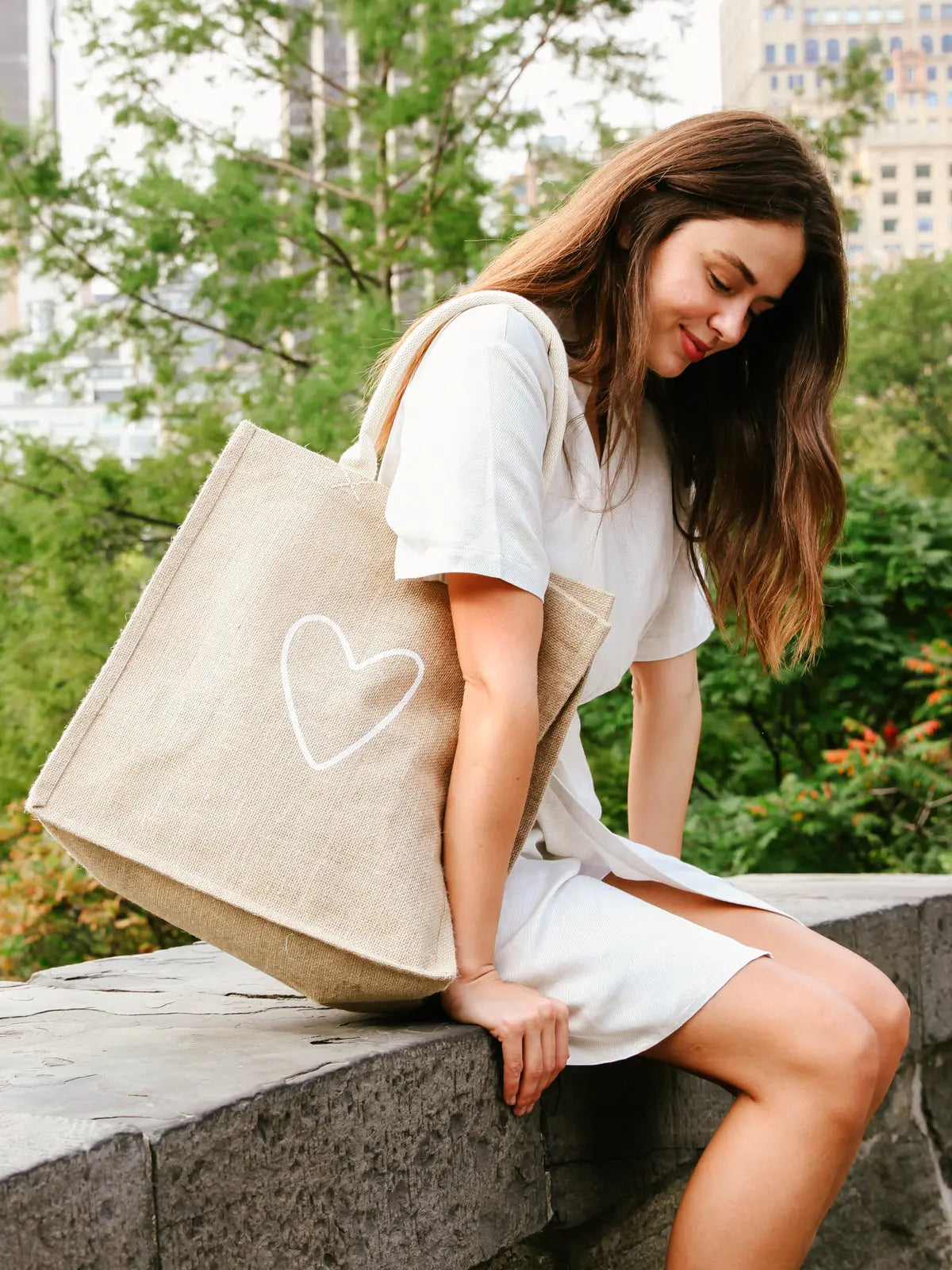 Jute Canvas Market Bag - Love KORISSA