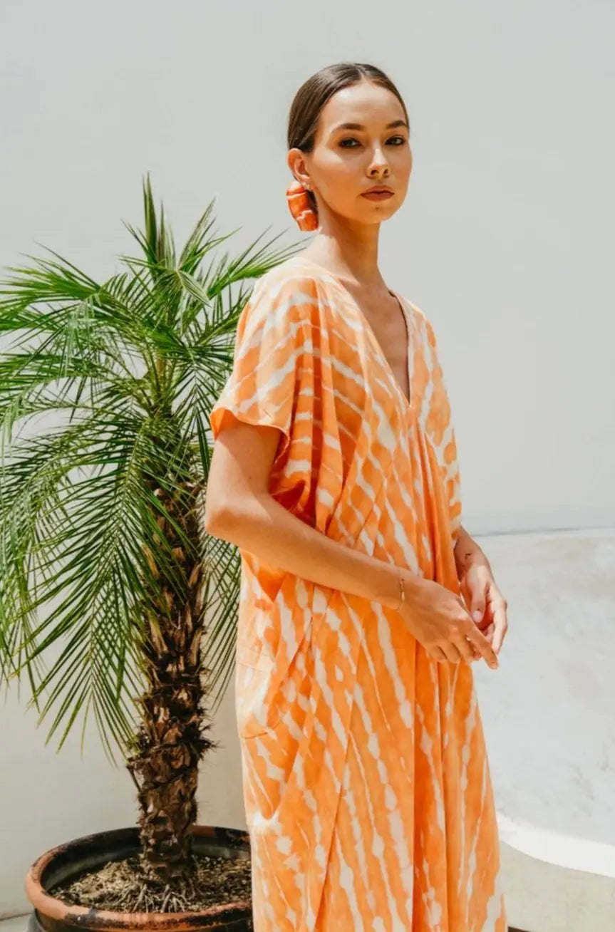 Kaftan Dress | Coral Batik Pink Haley