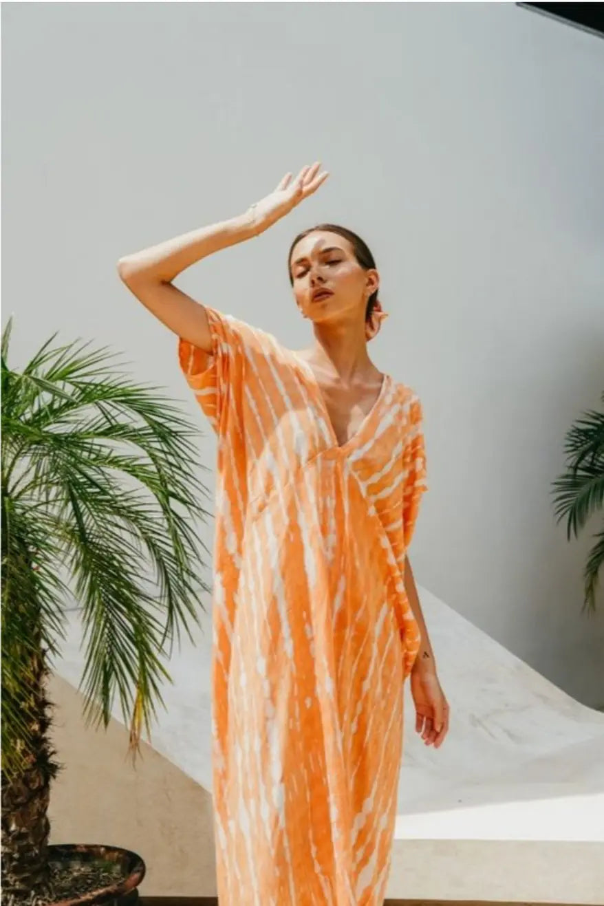 Kaftan Dress | Coral Batik Pink Haley