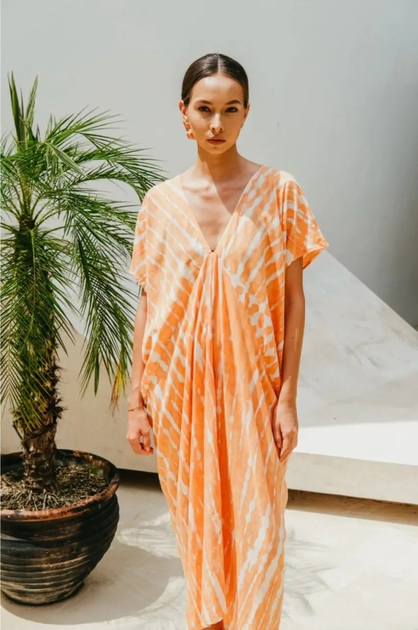 Kaftan Dress | Coral Batik Pink Haley