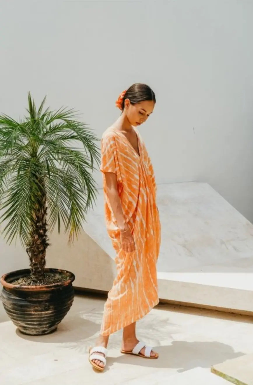 Kaftan Dress | Coral Batik Pink Haley