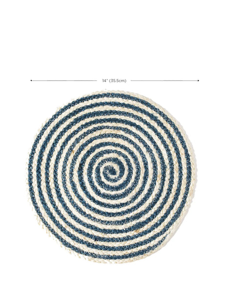 Kata Spiral Placemat - Blue (Set of 4) KORISSA