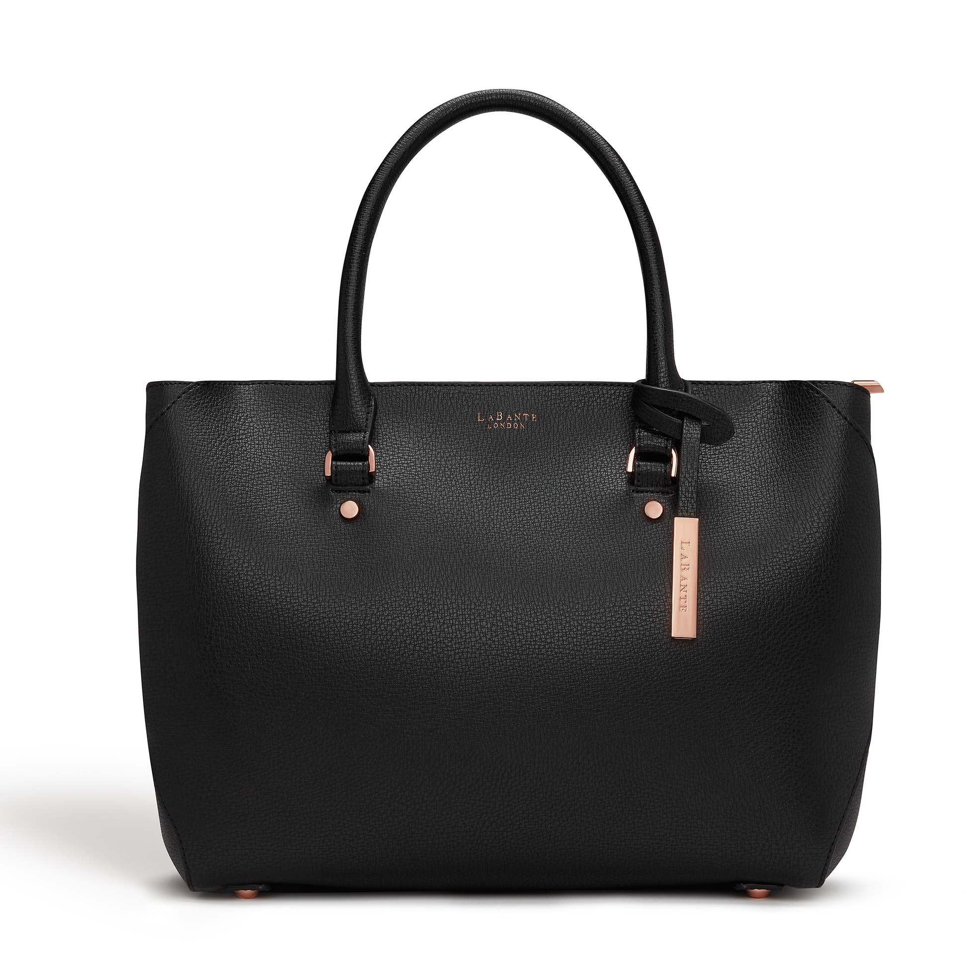 Black Leather Tote Bag | Vegan Leather-4