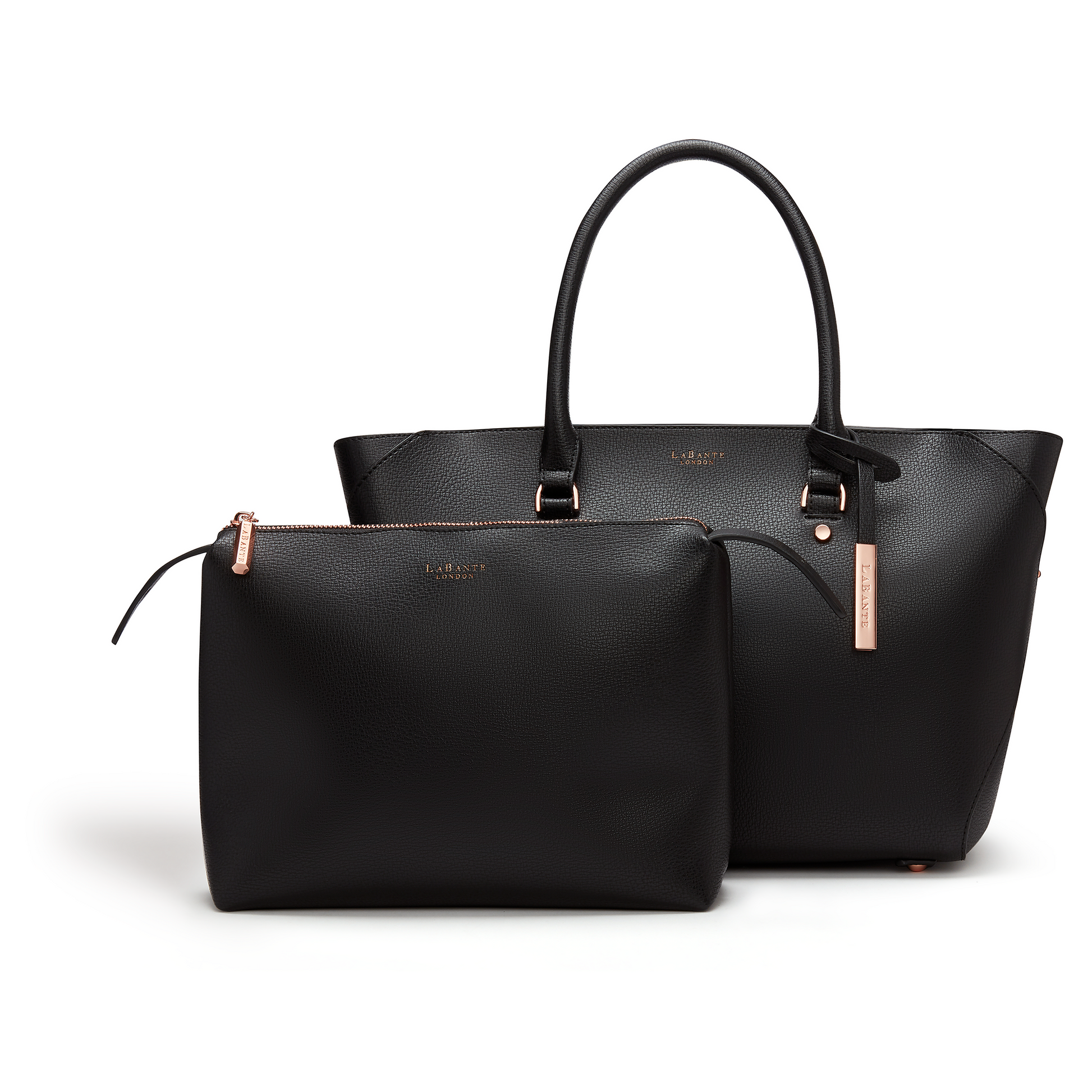Black Leather Tote Bag | Vegan Leather-0