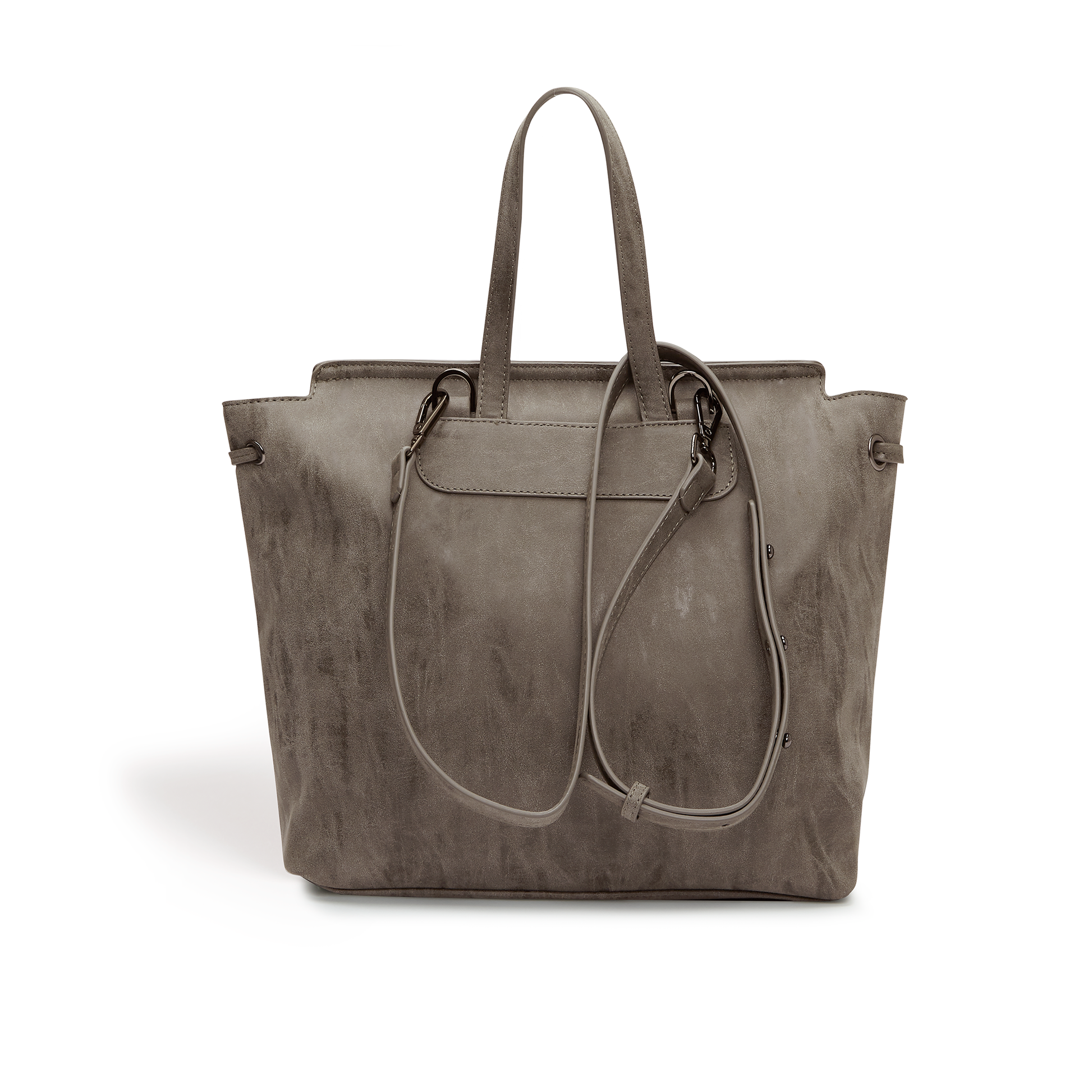 Grey Backpack Bag | Vegan Leather-3