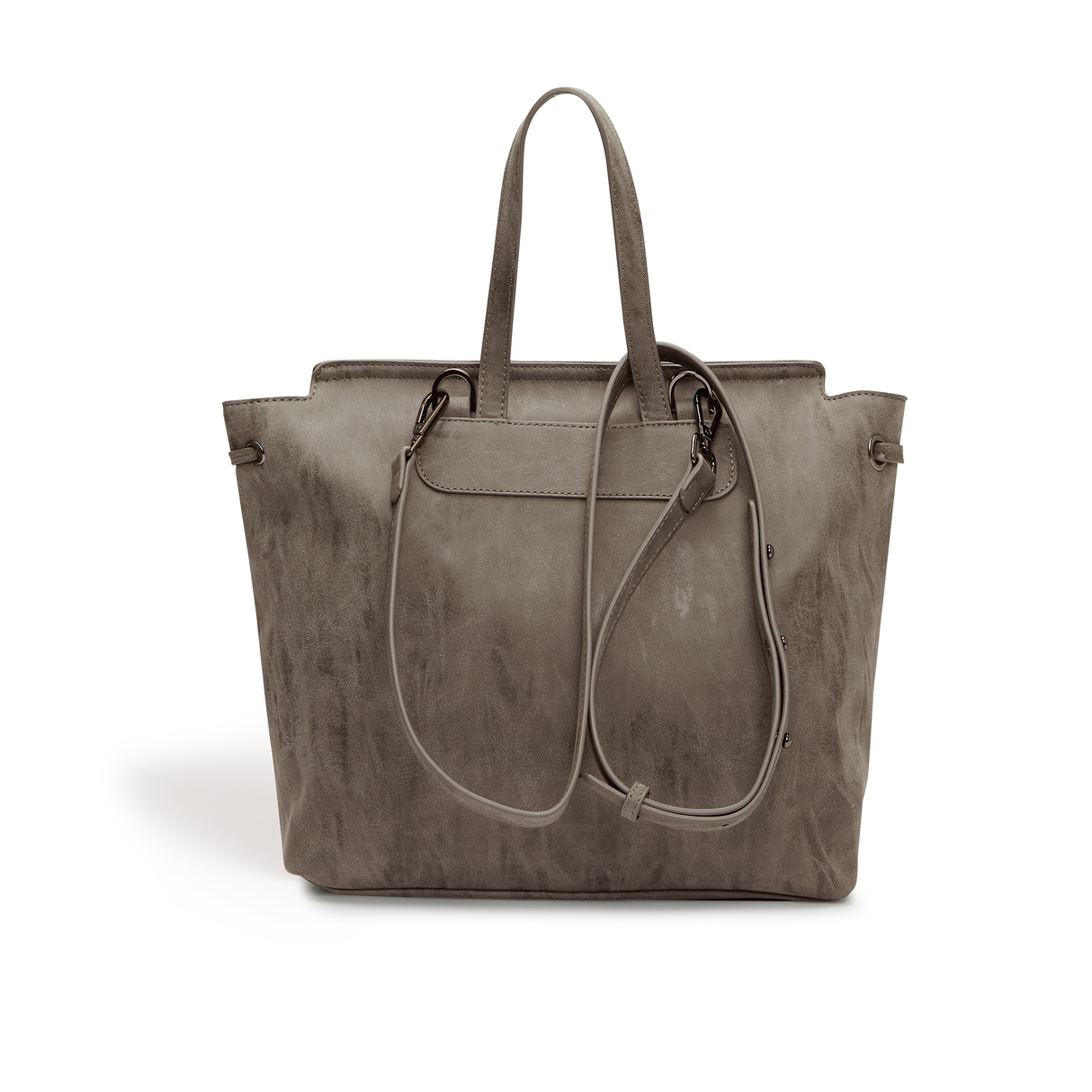 Grey Backpack Bag | Vegan Leather-3