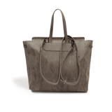 Grey Backpack Bag | Vegan Leather-3