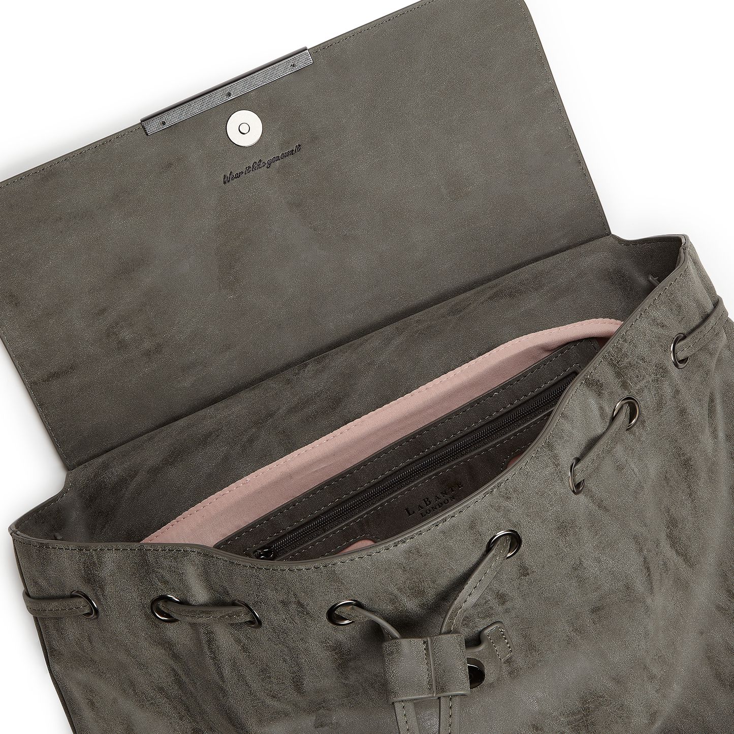 Grey Backpack Bag | Vegan Leather-5