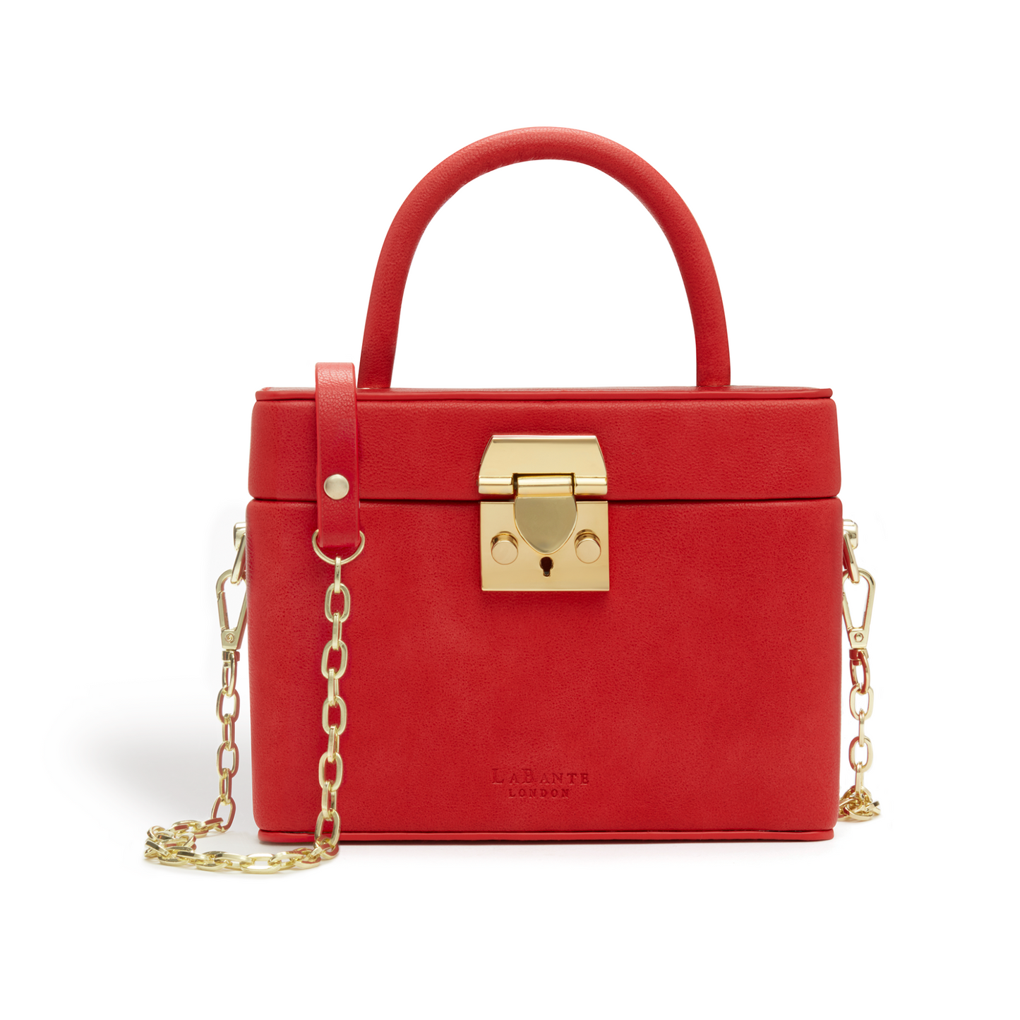 Red Small Box Bag | Vegan Leather-0