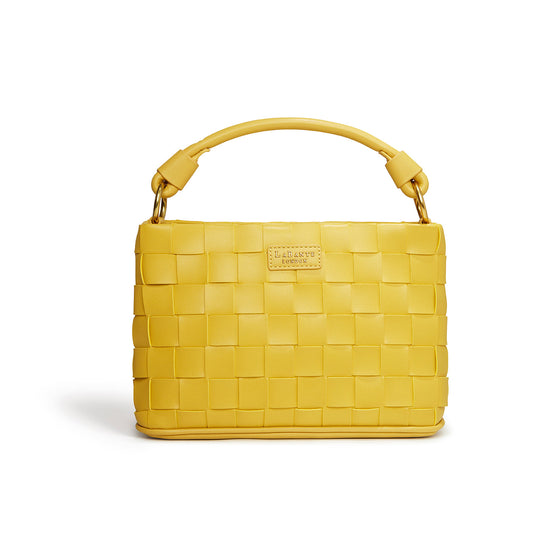 Mustard Handwoven Bag | Vegan Leather-0