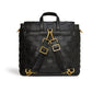 Black Mini Woven Backpack | Vegan Leather-3