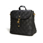 Black Mini Woven Backpack | Vegan Leather-4