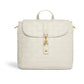 White Handwoven Mini Backpack | Vegan Leather-0