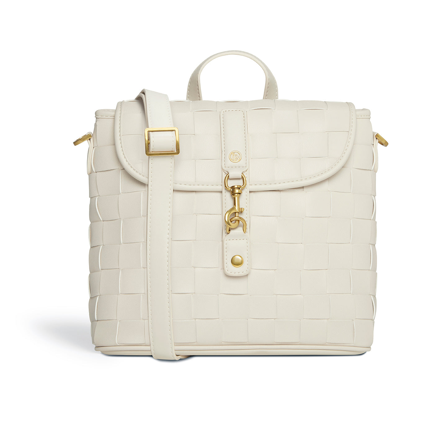 White Handwoven Mini Backpack | Vegan Leather-5