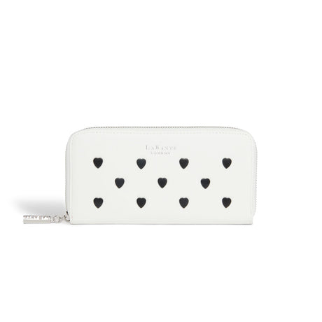 White Heart Studded Wallet | Vegan Leather-0